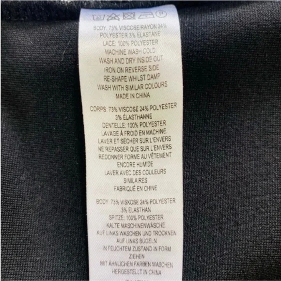 French Connection Fulaga Lace Overlay Off-shoulder Bodycon Dress Size 2 - Picture 6 of 7